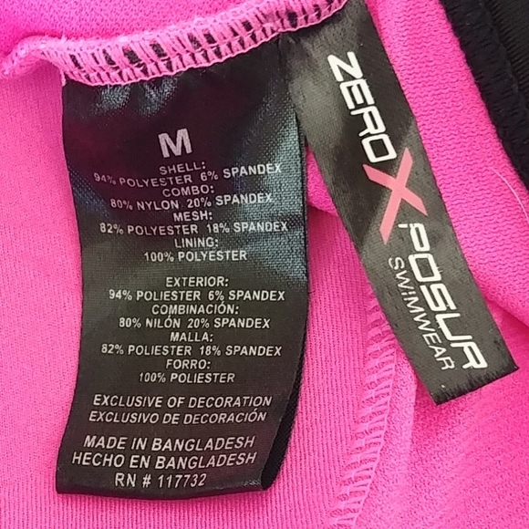 Zero x posur UPF 50+‎ Side Knot Tankini Swimsuit TOP ONLY Fuchsia Pink Size M - Picture 7 of 9